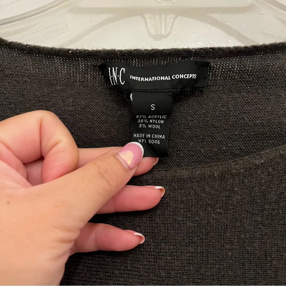 INC International Concepts Classic Black Long Sleeve Sweater - Size S - Picture 3 of 10
